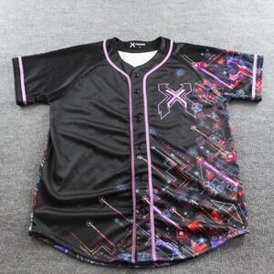 Excision Nexus Baseball Jersey Mens Large Black Purple EDM Music Festival Rave